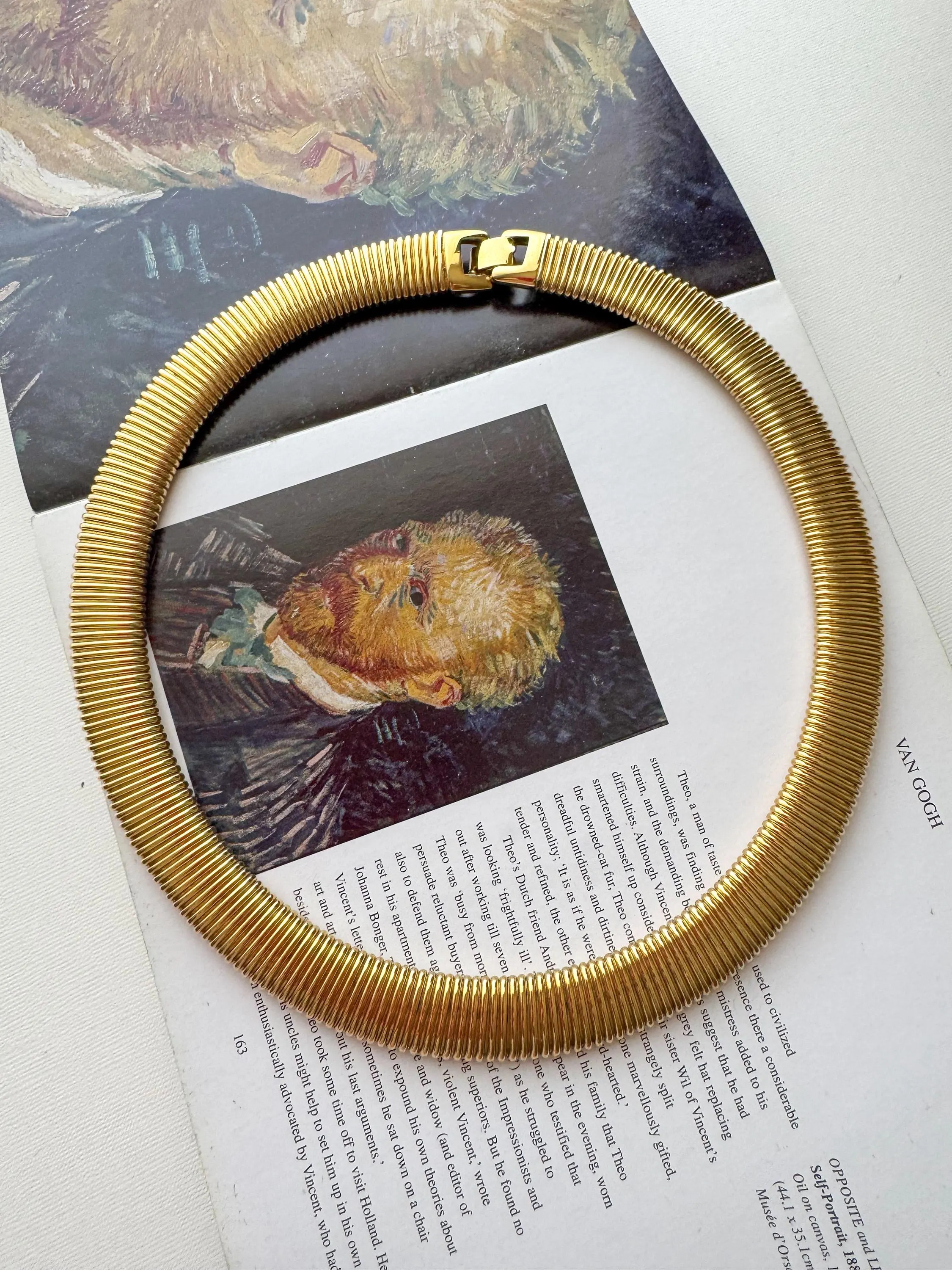 Vintage Monet Gold Omega Collar Necklace Tubogas Choker Statement Minimalist Designer Jewelry - E... | Etsy (Global)