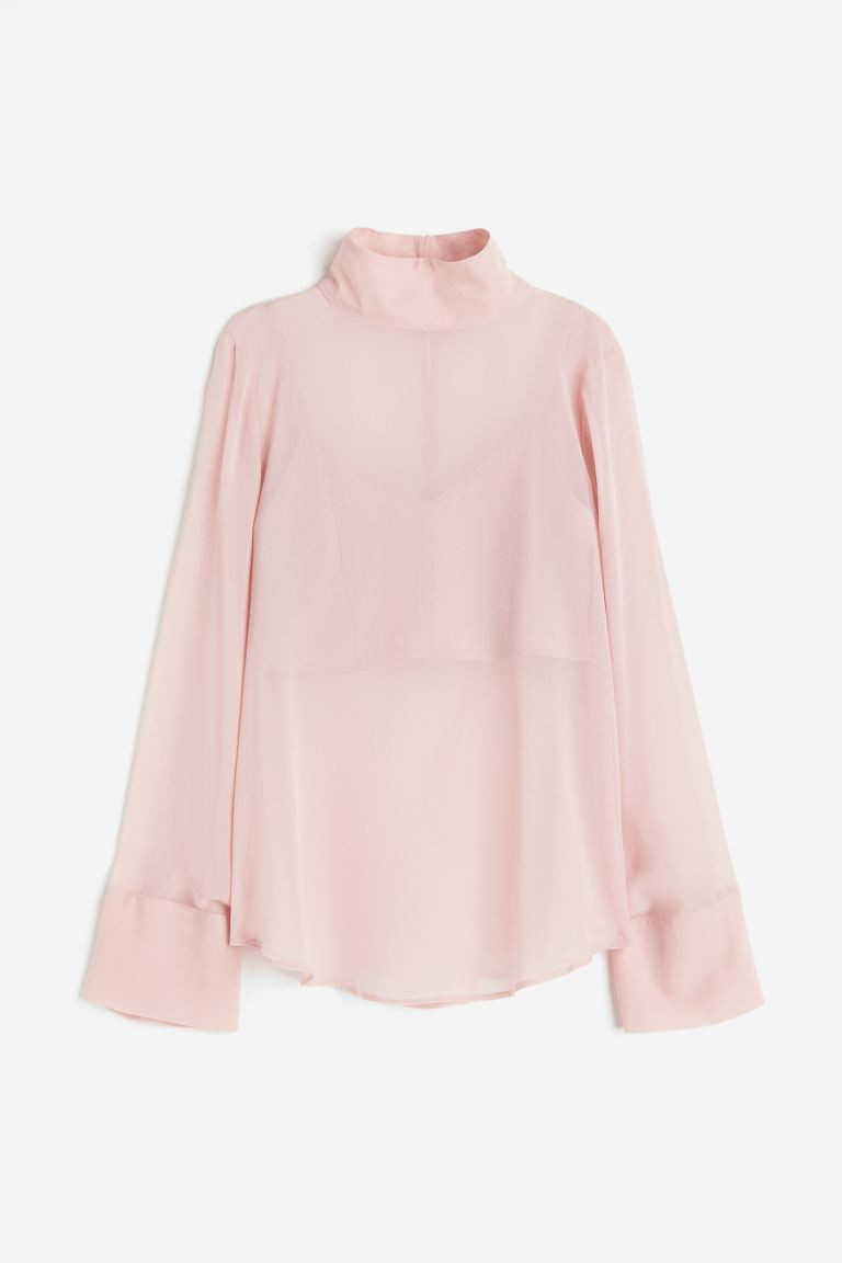 Blusa transparente con cuello elevado | H&M (FR, IT, ES, PT, BE)