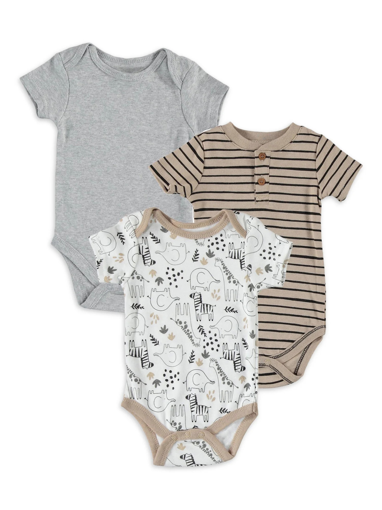 Chick Pea Baby Boy 3 PK Bodysuits, Sizes Newborn-9 Months - Walmart.com | Walmart (US)