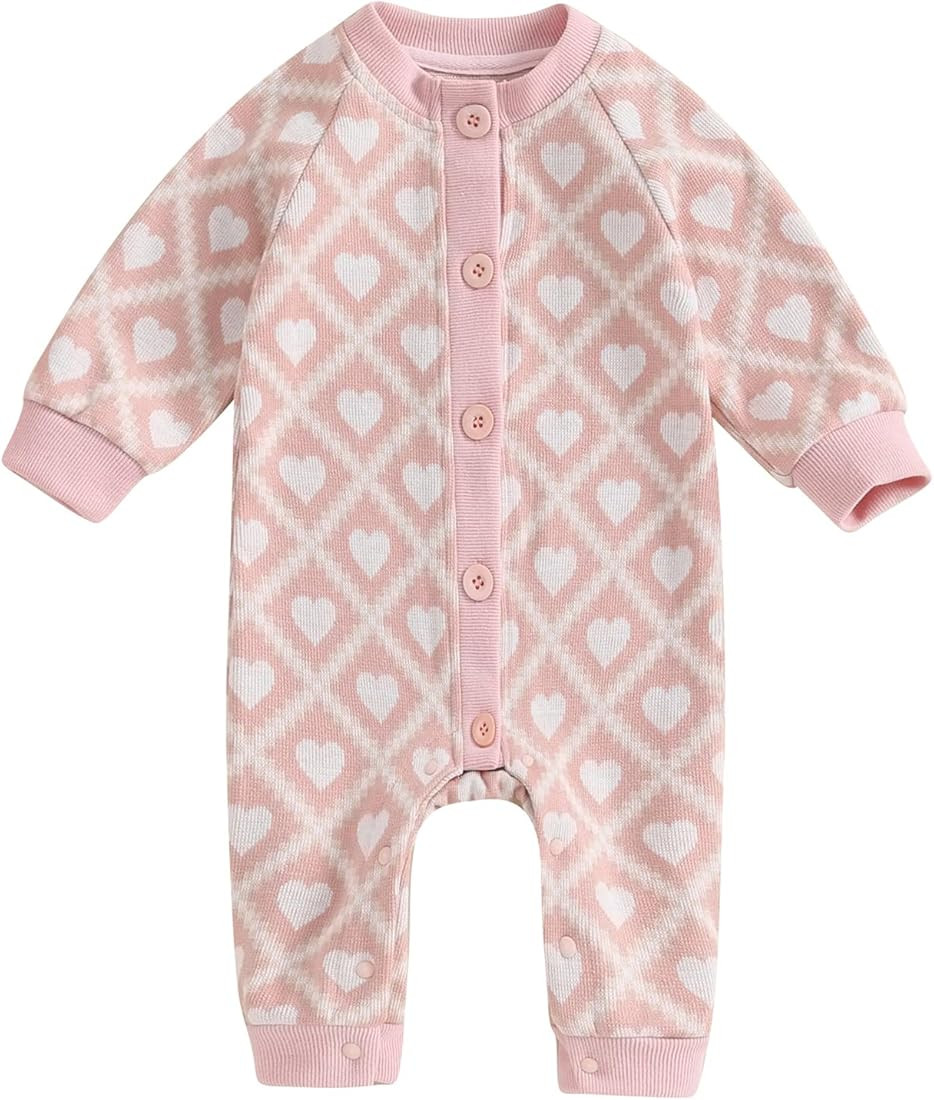 niceclould Newborn Baby Boy Girl Valentine Day One Piece Romper Jumpsuit Long Sleeve Legging Body... | Amazon (US)
