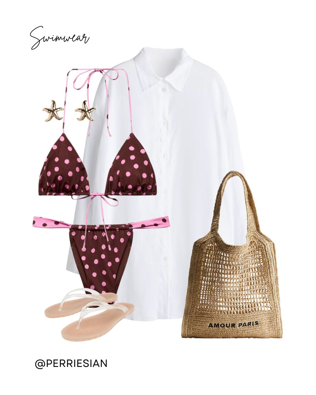 Bikini Edit 🌴

Pink Polka Dot Swimwear, Bikini Set, White Oversized Shirt, Crochet Tote Bag, Clear Flip Flops, Gold Starfish Earrings, Beachwear Edit, Holiday Swimwear, Poolside Outfit, Summer Accessories, Holiday Style

#LTKuk #LTKsummer #LTKtravel