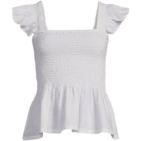 Women's Linen Ruffle Strap Smocked Top | Lands' End (US)