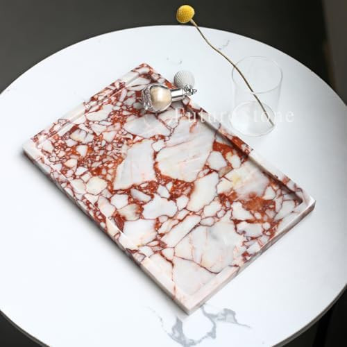 100% Natural Marble Serving Tray Luxury Marble Storage Tray for Home Decor Stone Tray for Bathroo... | Amazon (US)