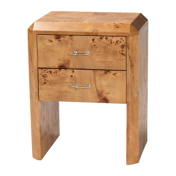 Nebu Modern and Contemporary Natural Mappa Burl Wood Nightstand | Bed Bath & Beyond