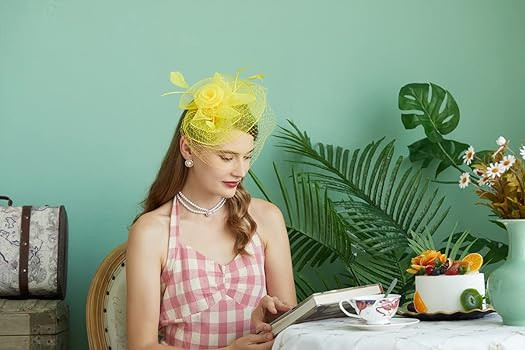 Fascinators Hats 20s 50s Hat Pillbox Hat Cocktail Tea Party Headwear with Veil for Girls and Wome... | Amazon (US)