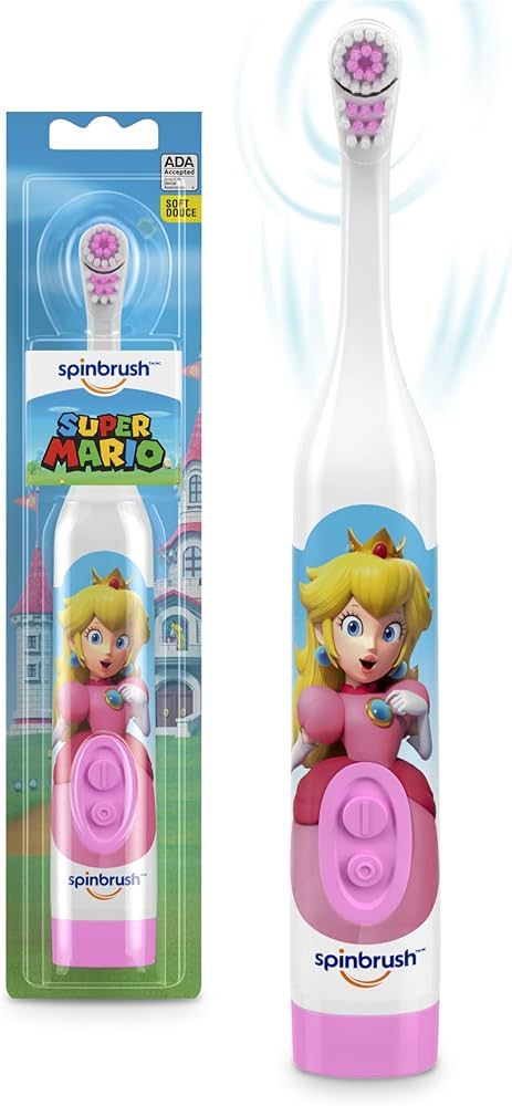 Spinbrush Princess Peach Kids Electric Battery Toothbrush, Soft, 1 ct | Amazon (US)