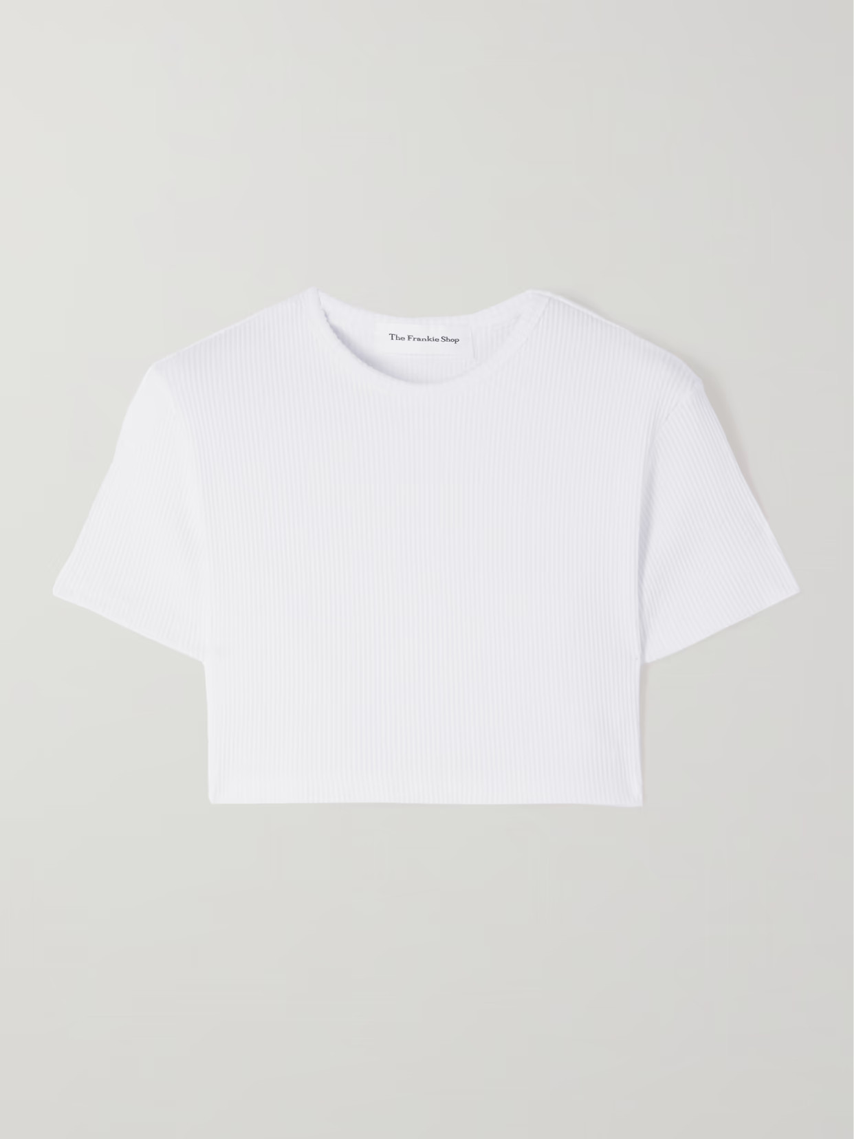 The Frankie Shop - Nico Cropped Ribbed Stretch-cotton Top - White | NET-A-PORTER (UK & EU)