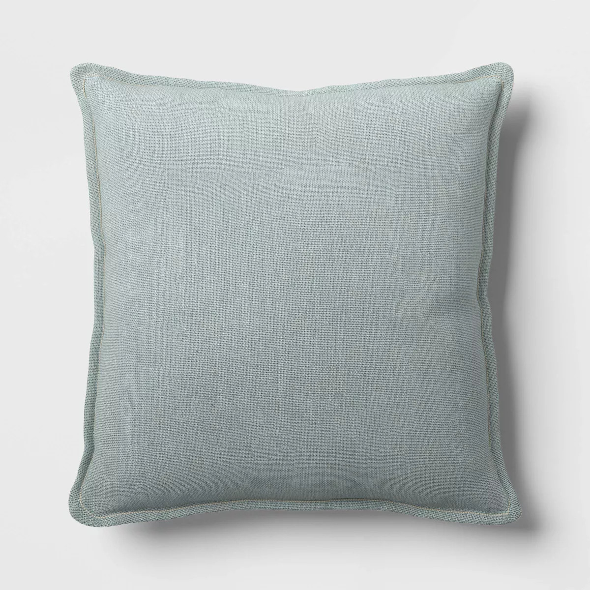 Square Linen Reversible Throw Pillow with Flange and Contrast Neutral/Green - Threshold™ | Target