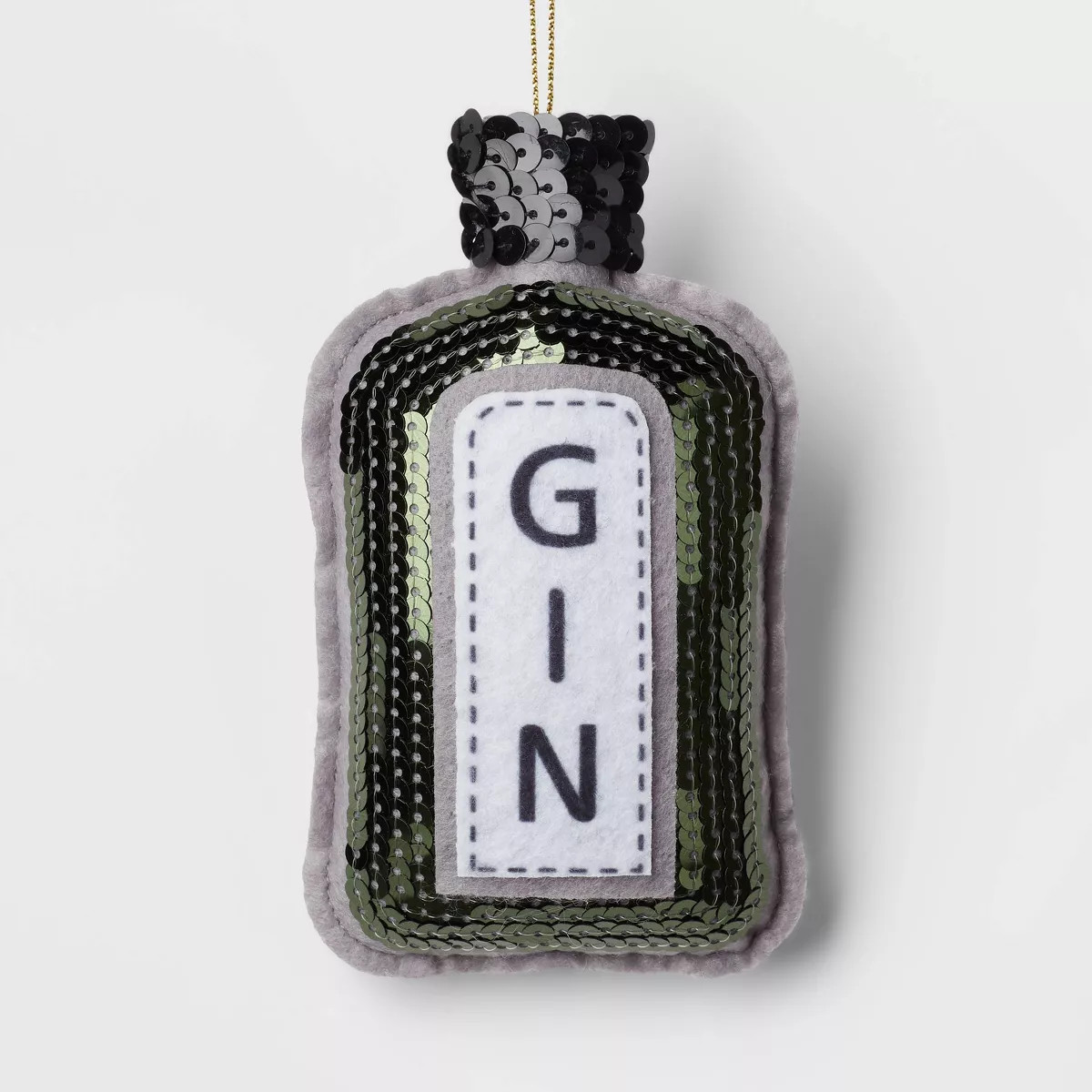 Sequined Fabric Gin Bottle Christmas Tree Ornament Green - Wondershop™ | Target