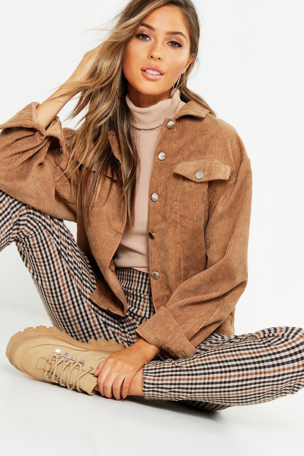 Oversize Cord Jacket | Boohoo.com (US & CA)