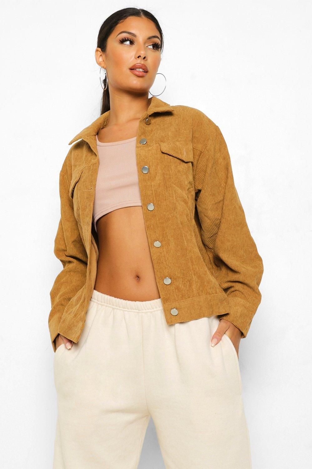 Oversize Cord Jacket | Boohoo.com (US & CA)