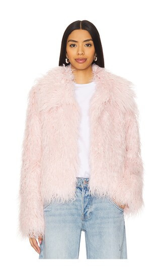 Unreal Fur Faux Fur Saint Tropez Coat in Blush. - size M | Revolve Clothing (Global)