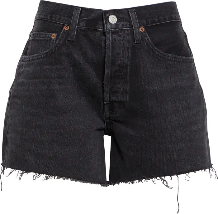 AGOLDE Parker Distressed Denim Shorts in Skywave at Nordstrom, Size 32 | Nordstrom