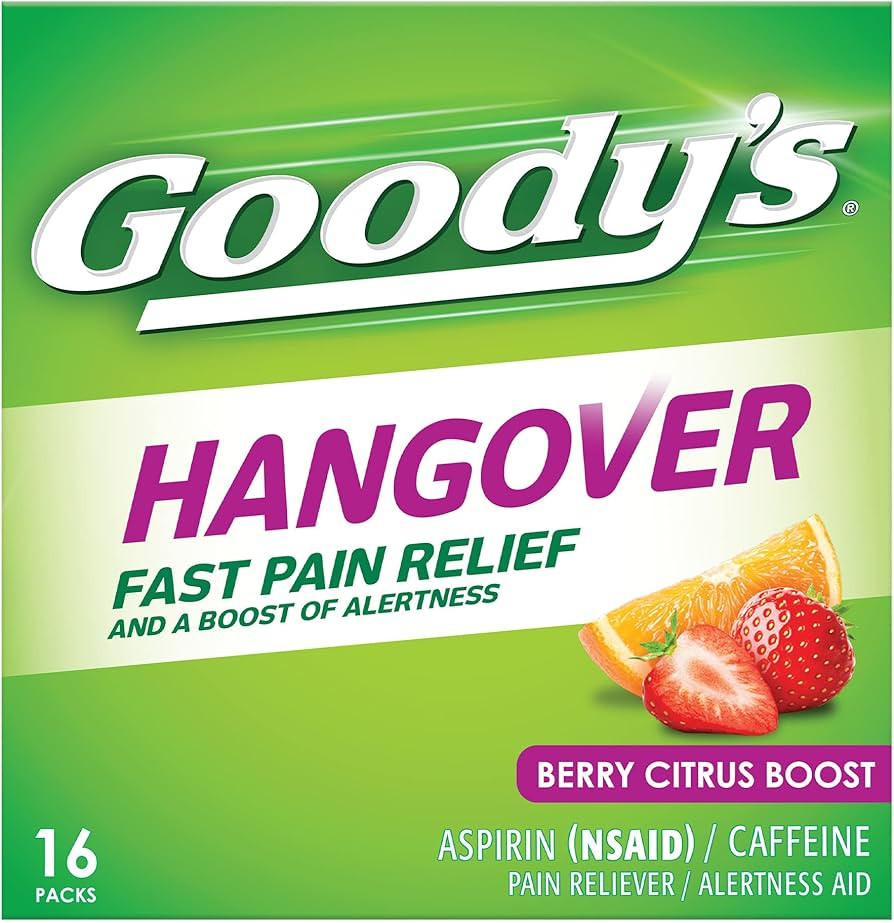 Goody's Hangover Powders, Fast Pain Relief & Boost Of Alertness, Berry Citrus Flavor Dissolve Pac... | Amazon (US)