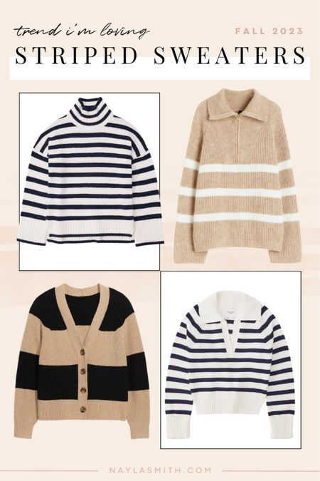 Fall fashion trends I’m loving - striped sweaters 

Striped turtleneck, cardigan, half zip sweater, neutral sweaters, classic stripes


#LTKfindsunder100 #LTKstyletip #LTKSeasonal