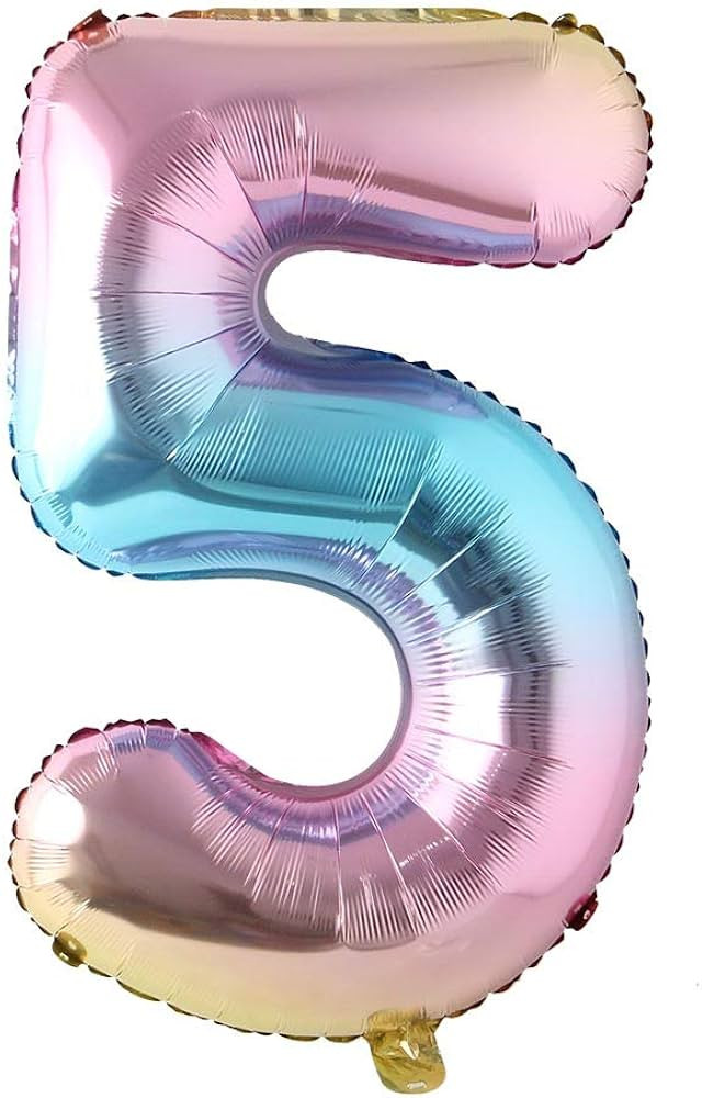 32 Inch Number Balloons Foil Ballon Rainbow Gradient Digit Ball Colorful Wedding Birthday Party D... | Amazon (US)