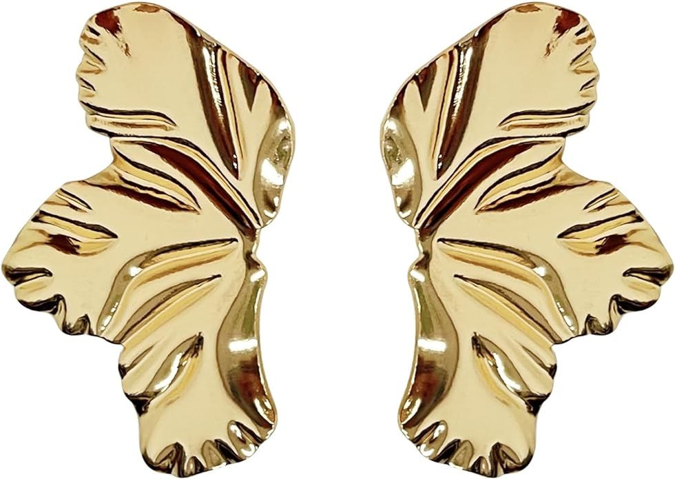 YOOSMATIC Gold Flower Earrings 14K Gold Plated Flower Dangle Drop Earrings, Sparkling Dainty Earr... | Amazon (US)