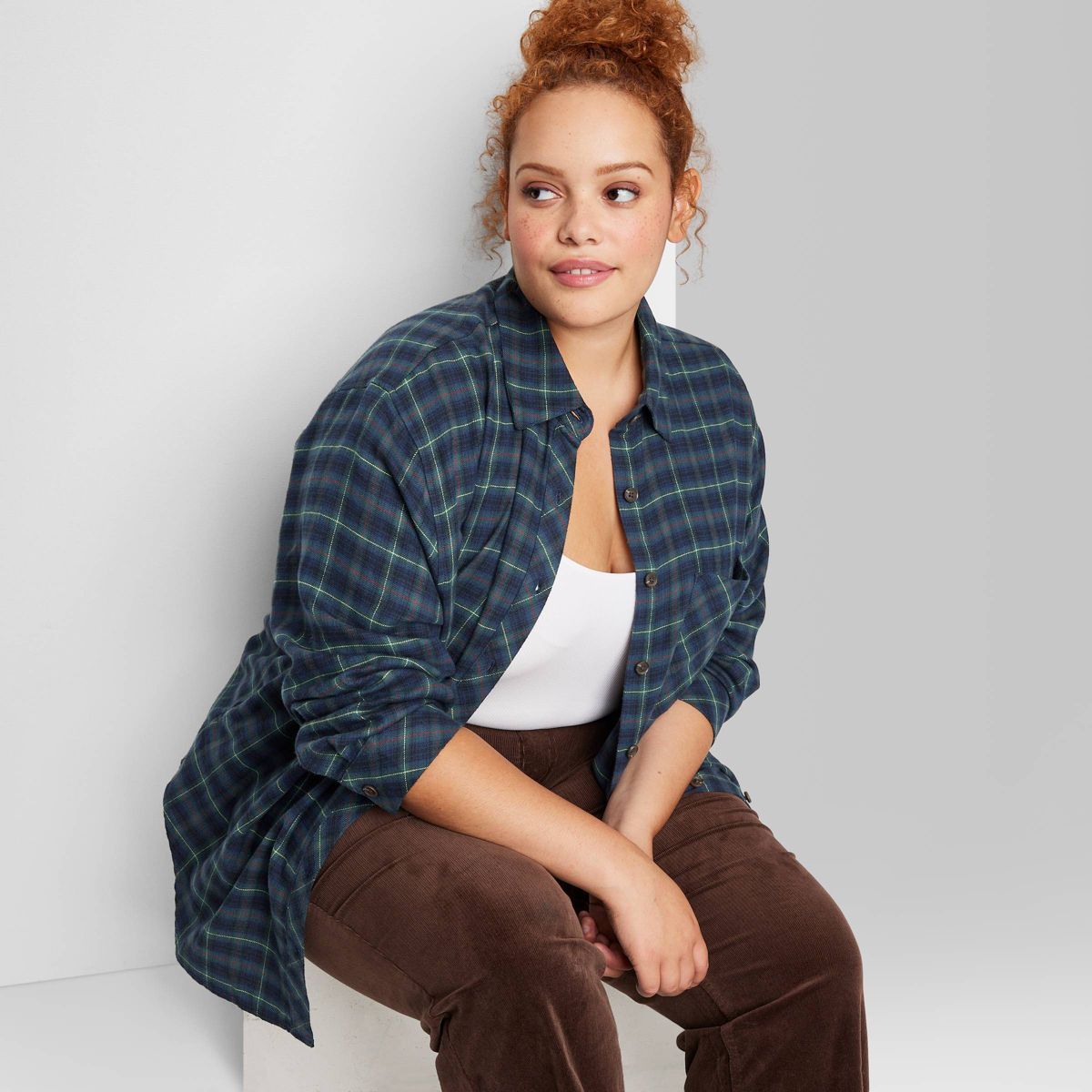 Women's Oversized Button-Down Flannel Shirt - Wild Fable™ Plaid | Target