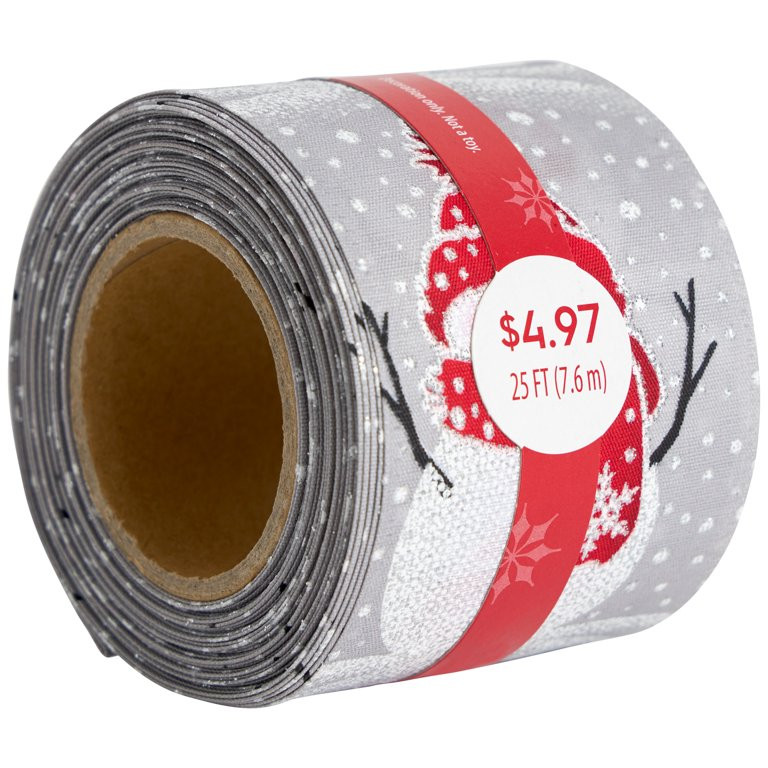 Gray Snowman Ribbon, 25 ft, by Holiday Time | Walmart (US)
