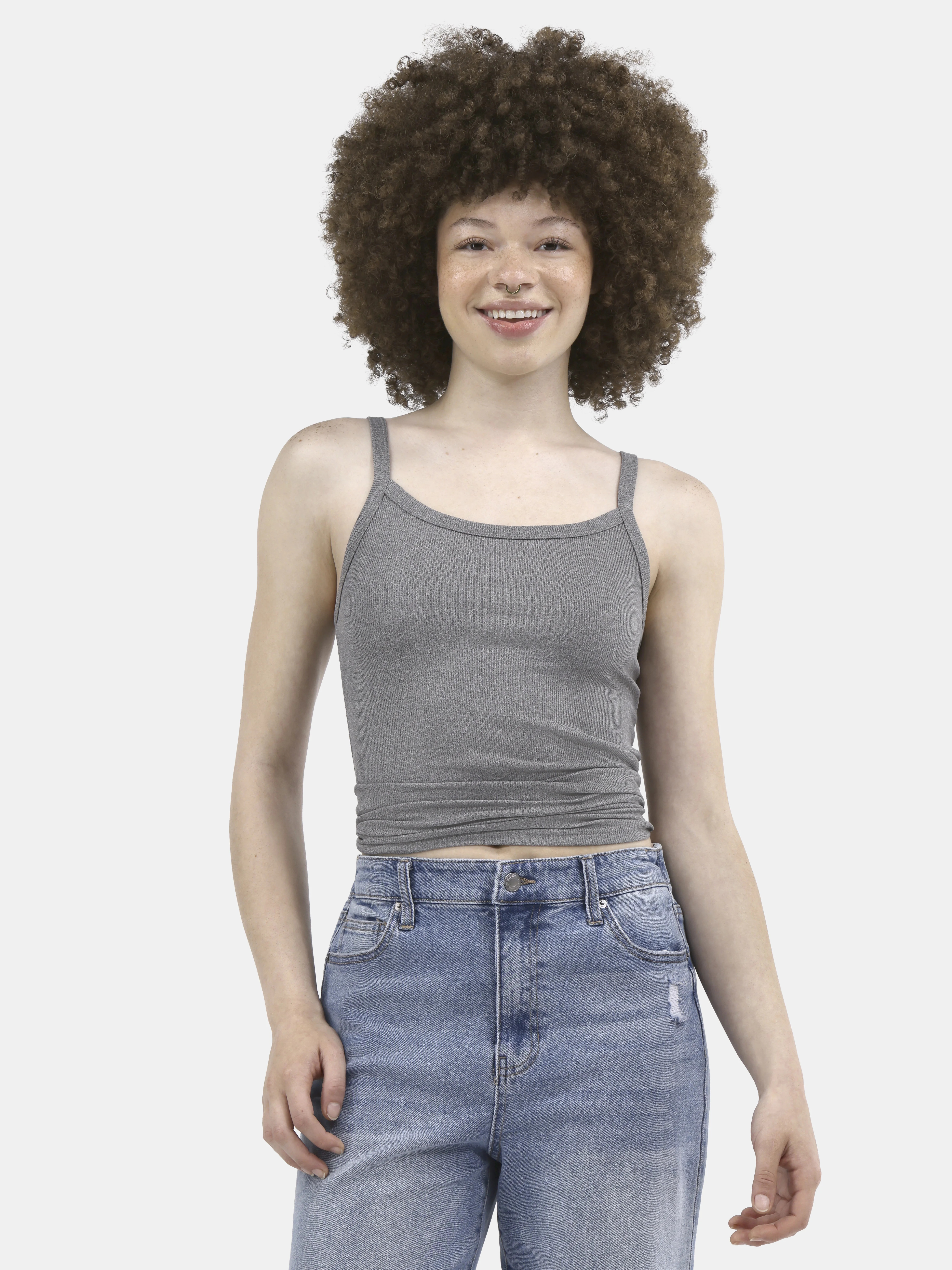 No Boundaries Ribbed Cami Top, Women's - Walmart.com | Walmart (US)