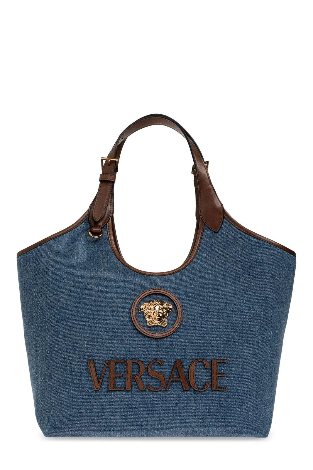 Versace La Medusa Denim Tote Bag | Cettire Global