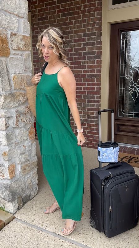 Resort wear dress for vacation - not see-through! Size medium and size 10. Online it looks low cut but is not. Shoes are size 8 and maybe a 1 inch heel. Size 8 in slide shoe. #vacationoutfit

#LTKshoecrush #LTKtravel