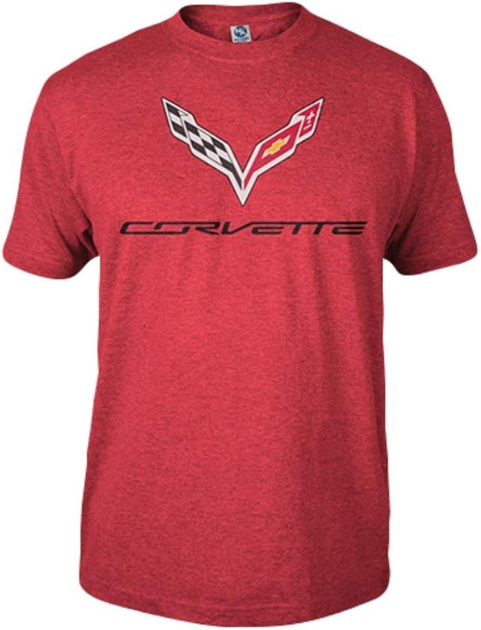 C7 Corvette Logo Flag T-Shirt : Heather Red | Amazon (US)