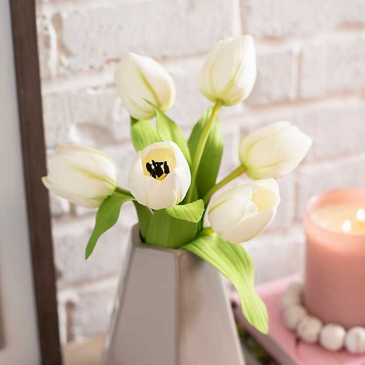 New! White Tulip Bouquet, 17 in. | Kirkland's Home