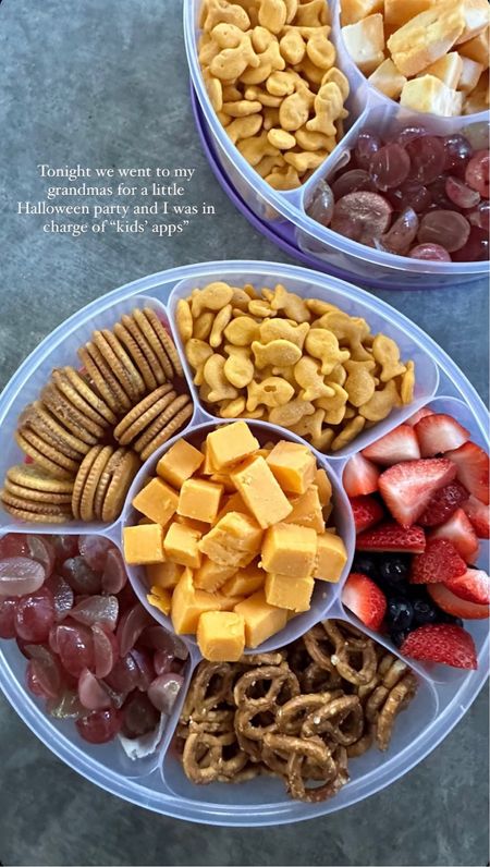 We had a Halloween party last night and I was in charge of the kid’s appetizers so I used these - Love these Tupperware containers that have 6 compartments for snack plates for kids, desk snacks, appetizer trays! They come in a 2 pack for $29.99 on Amazon! 

#LTKparties #LTKfindsunder50