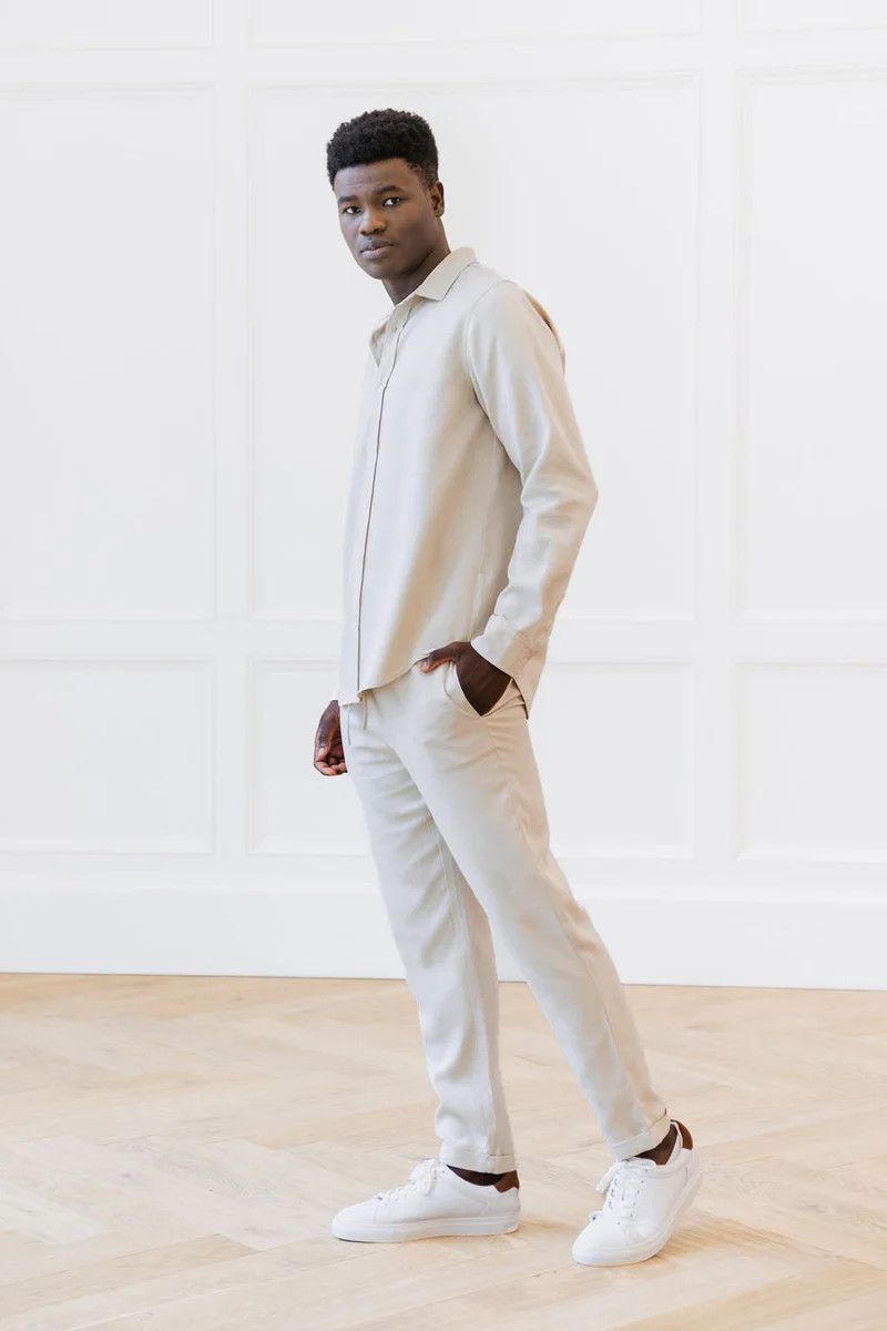 Men's Cozy Earth Coastal Comfort Long Sleeve Button Down | Cozy Earth