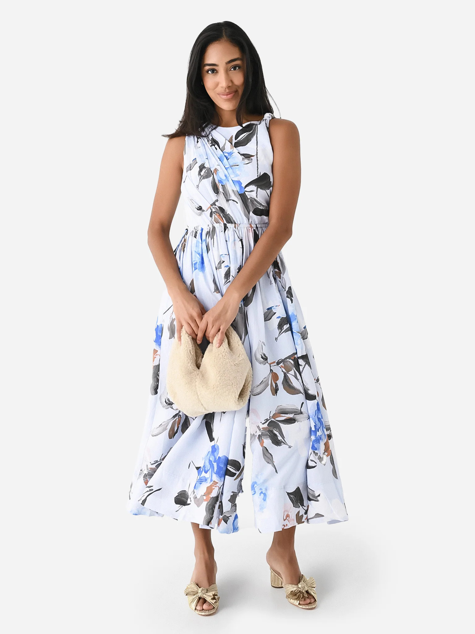 AJE Women's Abbey Twisted Midi Dress | Saint Bernard