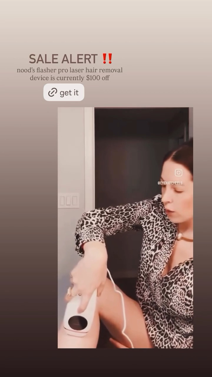 SALE ALERT ‼️ nood’s flasher pro laser hair removal device is currently $100 off