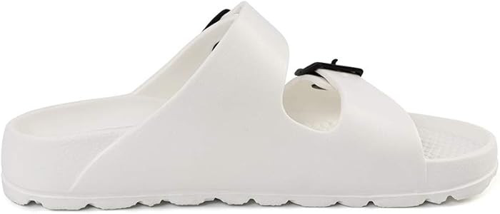 Luffymomo Adjustable Slip on Eva Double Buckle Slides Comfort Footbed Thong Sandals for Womens | Amazon (US)