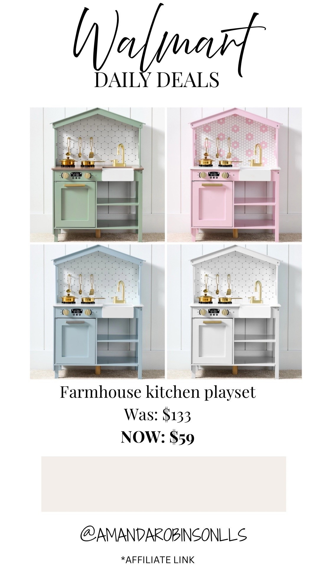 Walmart Daily Deals
Farmhouse kitchen playset 

#LTKKids #LTKSaleAlert