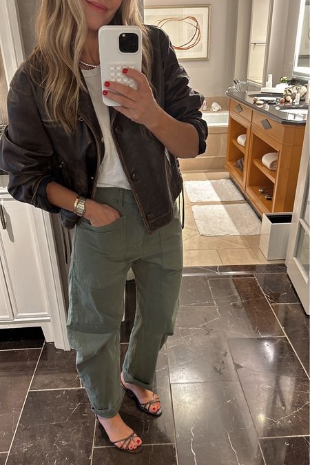OOTD 

I bought this jacket almost two years ago & it's still one of my favorite purchases I've ever made
Wearing size 36 

I own these pants in 3 colors safe to say they're a fave & beyond comfortable 
They run large I sized down to a 0 

#LTKStyleTip #LTKSeasonal