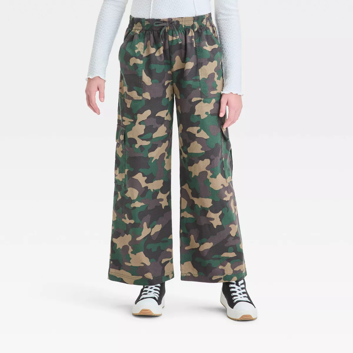 Girls' Twill Wide Leg Cargo Pants - art class™ | Target