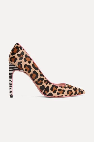 Sophia Webster - Rio Leopard And Zebra-print Calf Hair Pumps - Leopard print | NET-A-PORTER (US)