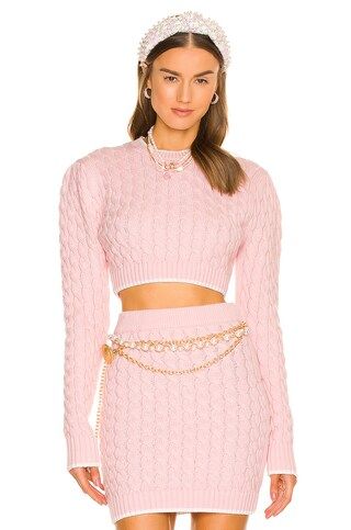 ASSIGNMENT Kira Cable Sweater in Pink & Ivory from Revolve.com | Revolve Clothing (Global)