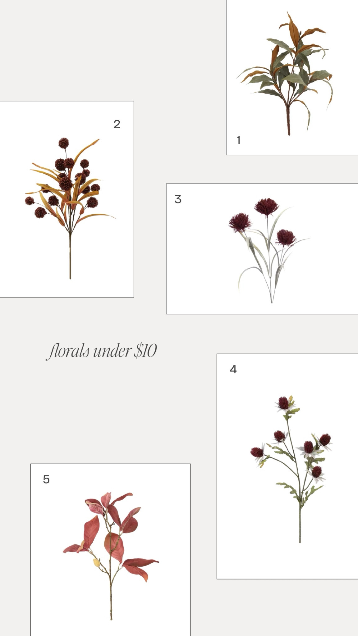 Inexpensive fall flowers and branches under $10 on sale
