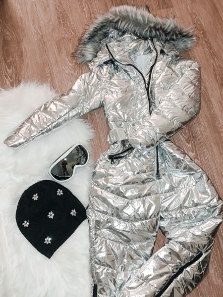 Skiing essentials ❄️🎿 silver snow suit, ski goggles, moon boots, ski sweater, winter clothing. Ski trip fun! 

#LTKtravel #LTKSeasonal #LTKfitness