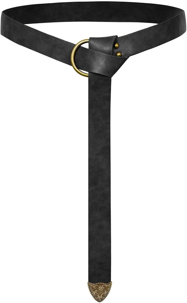 SCARLET DARKNESS Medieval Leather Belt Renaissance Accessory Pirate Viking Belt for Men Women | Amazon (US)