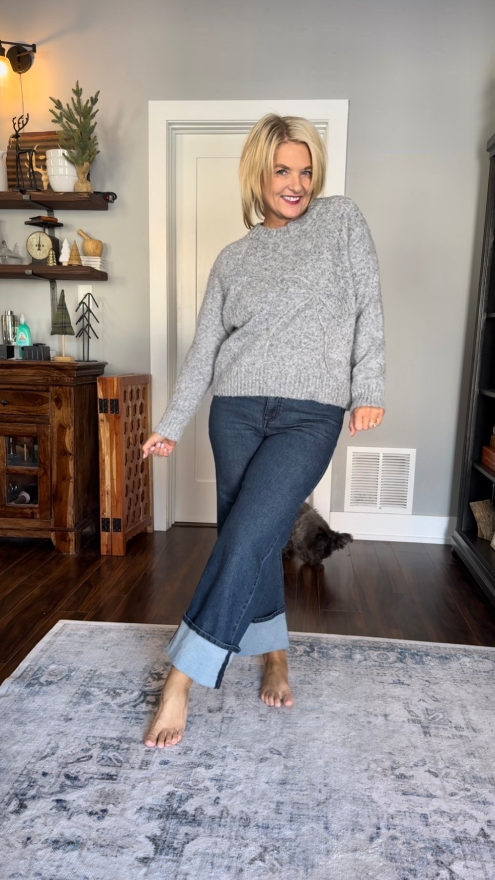 A cozy, soft sweater perfect for the cold temps! The bow design on this is just so cute! Wearing size 0x in the top and size 6 in the jeans (sized down 1 in the jeans)

Jeans, denim, sweater, ootd, grwm, casual, holiday, gray, 



#LTKootd #LTKFindsUnder50 #LTKHoliday