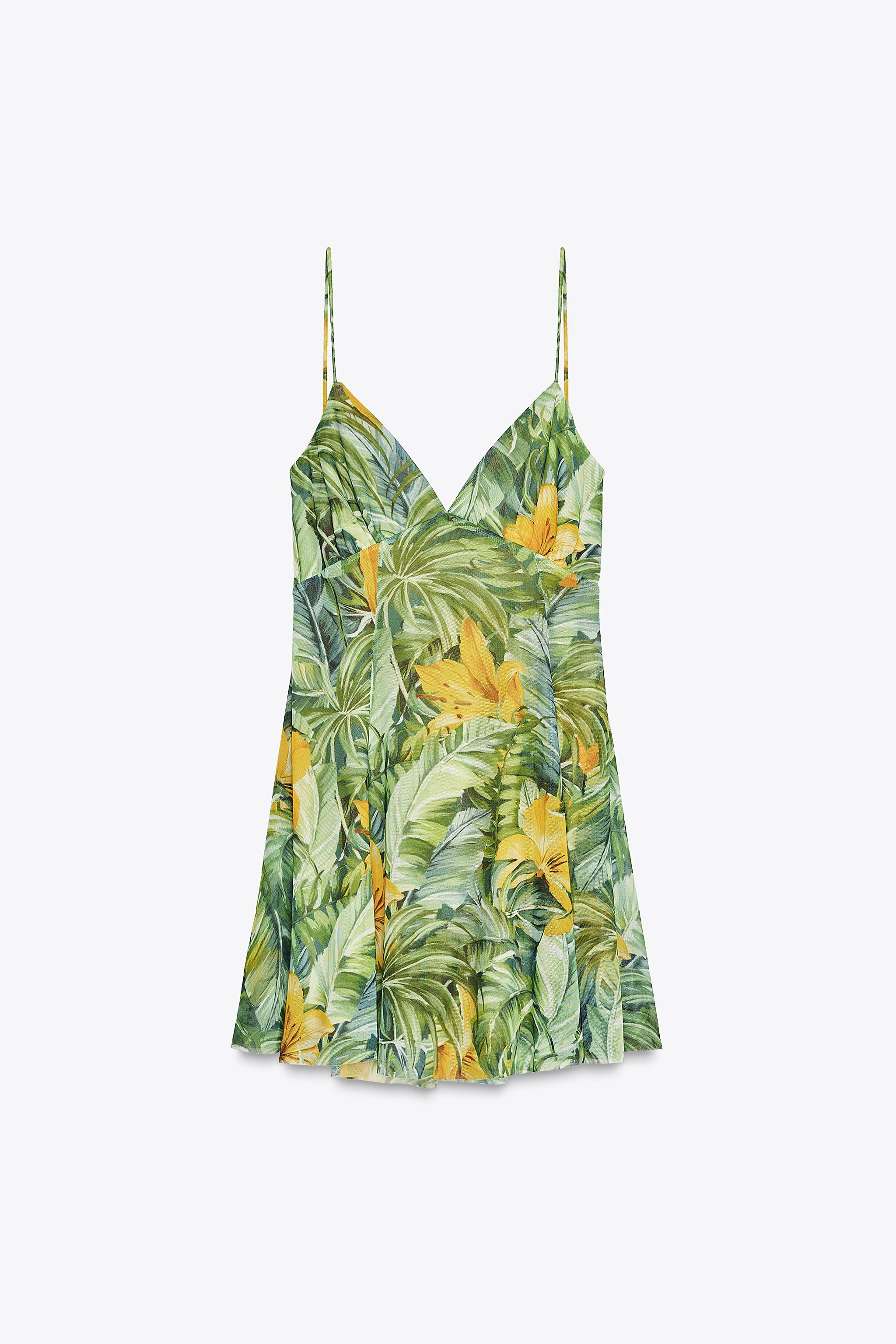 PRINTED TULLE MINI DRESS | Zara US