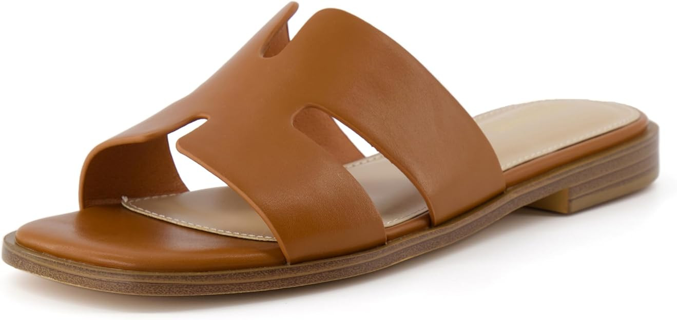 CUSHIONAIRE Voyage Cutout Strap Slides for Women, Slip On Summer Flats, Trendy Footwear, Comforta... | Amazon (US)