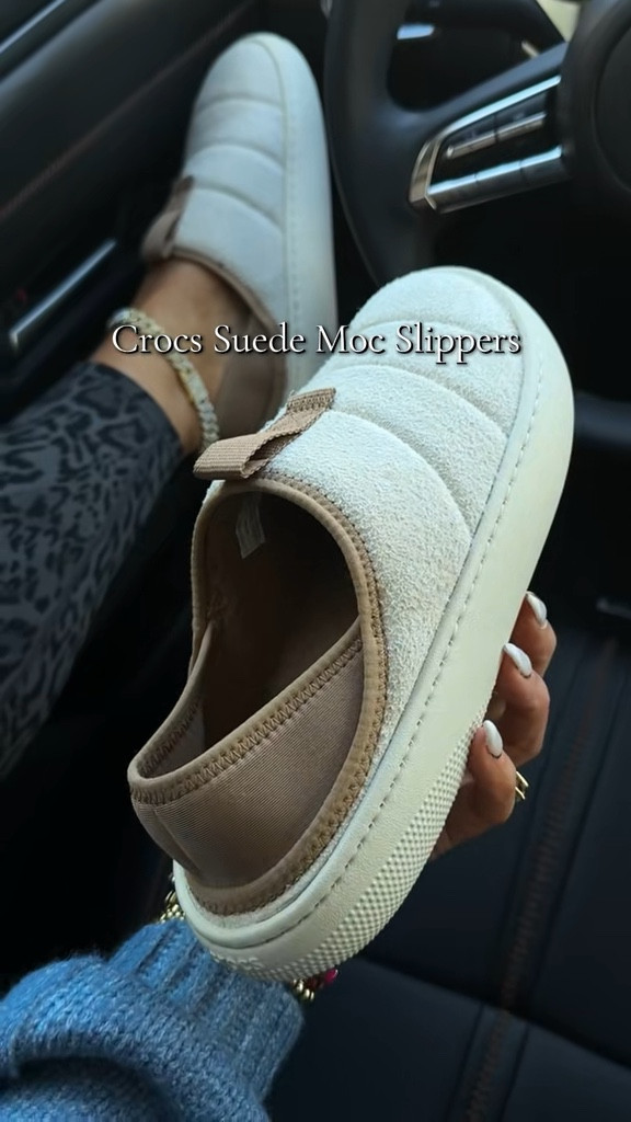 Crocs Moc Slippers. Vegan Suede. Hard rubber bottom to wear anywhere. Wear as a slide or a slipper with a back. #crocsmoc #slippers #giftidea #crocsslippers

#LTKGiftGuide #LTKSeasonal #LTKShoeCrush