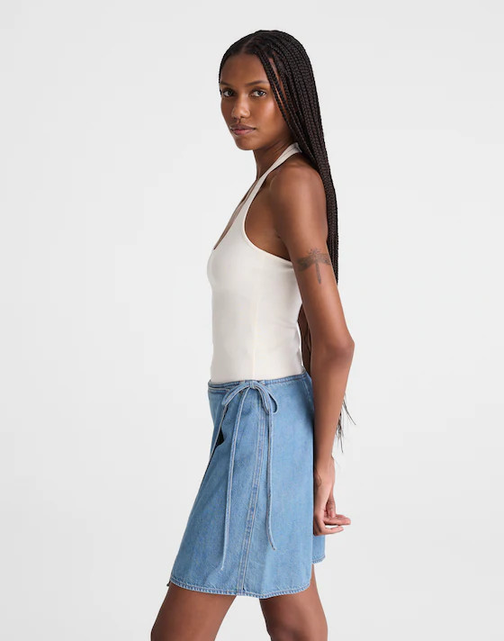 Airy Denim Wrap Mini Skirt | Madewell