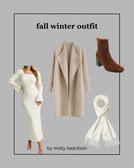Cute fall winter outfit ✨
Brown boots, scarf, white long sleeve dress, neutral tan jacket 🤎

#winteroutfit #winterstyle #fallwinteroutfits

#LTKHoliday #LTKstyletip #LTKSeasonal