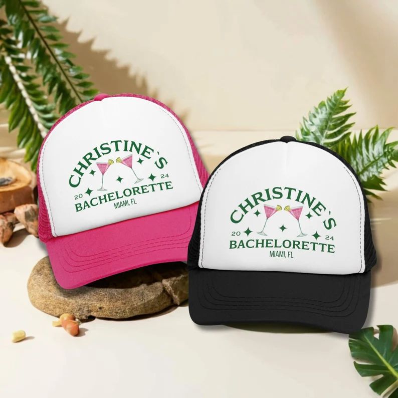 Personalized Cocktail Bachelorette Trucker Hats, Custom Beach Bachelorette Party Caps, Party Favo... | Etsy (US)