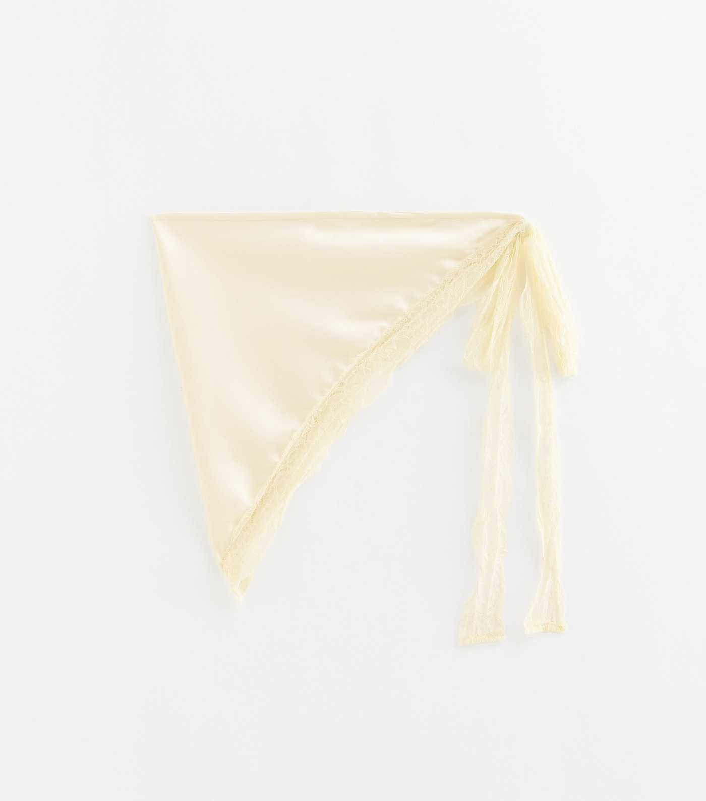 Cream Satin Lace Edge Scarf | New Look | New Look (UK)