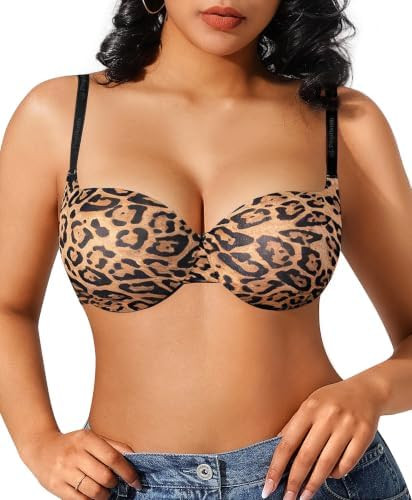 Popilush Push Up Bra Balconette Underwire Demi Seamless T-Shirt Bras | Amazon (US)